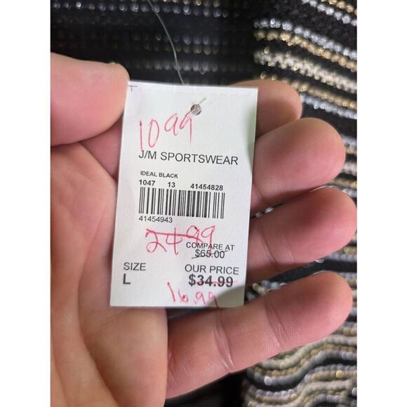 NWT Cato Blazer Jacket Black Gold Striped Knit Open Shawl Cardigan Women's Size - Picture 4 of 6